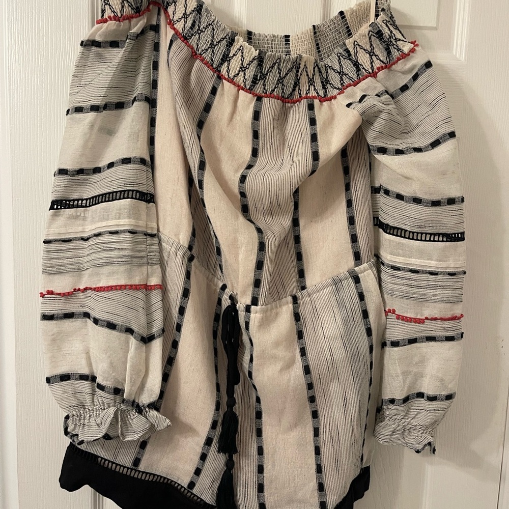 Striped Off-Shoulder Romper